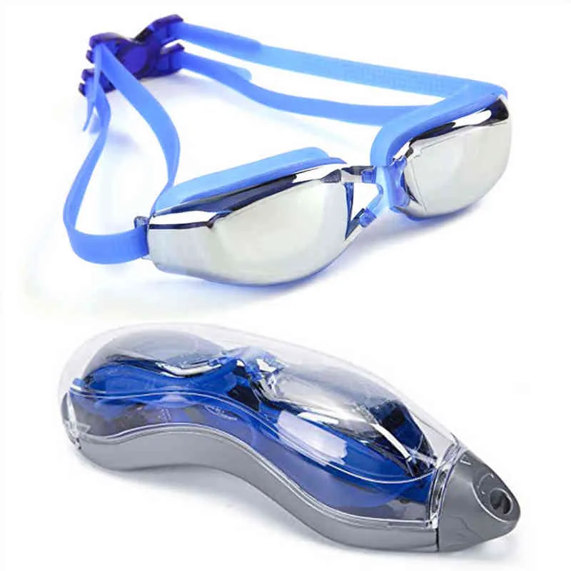 水泳ゴーグル大人アンチフォグUV保護ゴーグル快適なスイムグラス水中ダイビング眼鏡ウォータースポーツアイウェアY220428