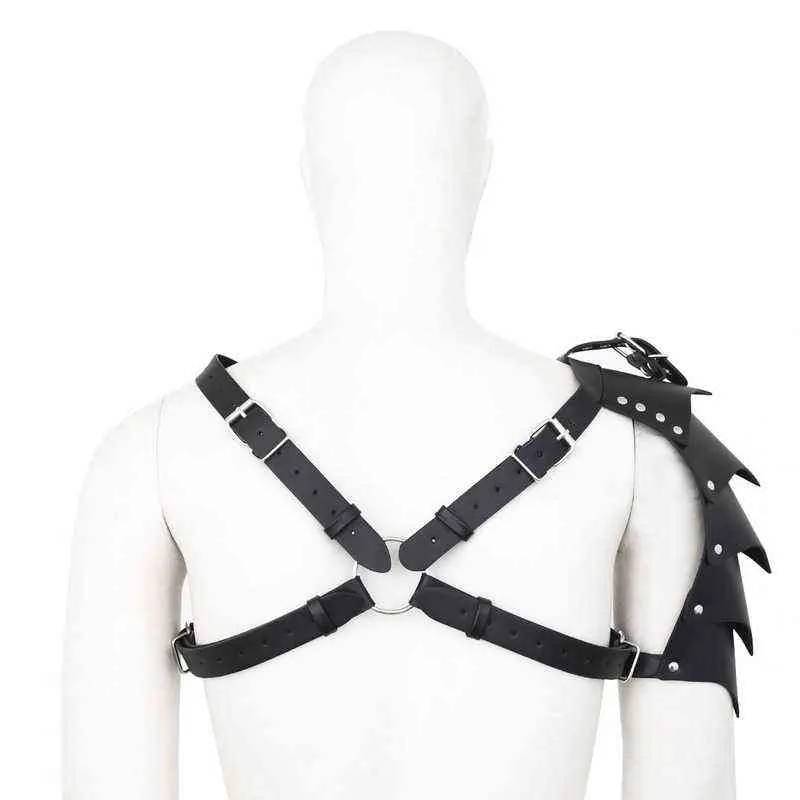 Nxy SM Bondage Lederen Mannen Borst Harness Strap Eenzijdige Multi Stuk Bandjes Te Binden Kleding Sexy Kuisheidsgordel Cosplay 220426