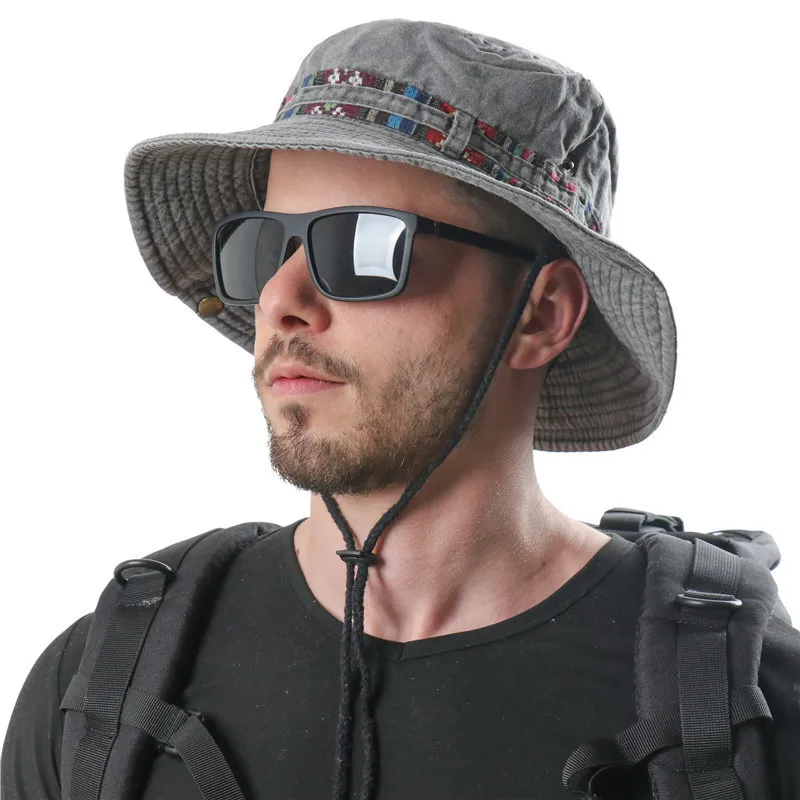 Camoland 100% хлопковая ультрафиолетовая защита солнечные шляпы для женщин, мужчины, ловящие походные шляпы, шляпа цветочная лента дизайн открытой пляжной шапки 220525