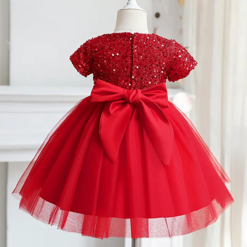 3-8 ans robe de princesse paillettes fête enfants vêtements fleur filles mariage soirée dentelle robe de bal robes d'enfants élégantes pour fille 220426