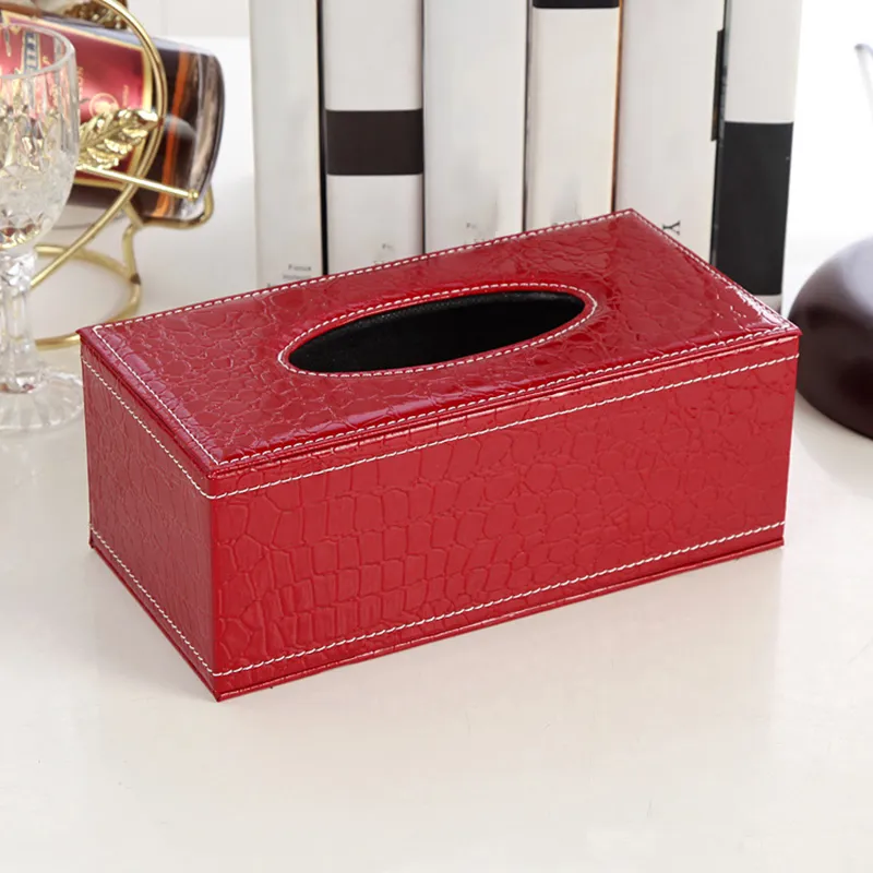PU Leather Tissue Box Paper Holder Rectangular Napkin Home Kitchen Organization Supplies Anti moisture 220523