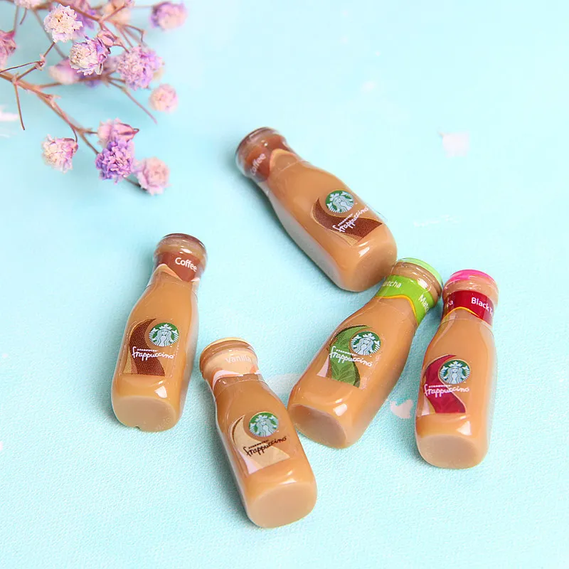 Dollouse Miniature Resin Mini Coffee Bottle Bottles Finque Play Kitchen Food for Blyth Barbies 16 Doll Miniature Toys 220725