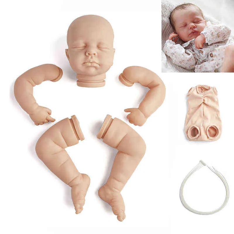 RSG 20 Inch DIY Lege Reborn Baby Pop Onderdelen Slapen Loulou Unpainted Unfinished Pop Onderdelen Baby Onvoltooide Vinyl Kit AA220325