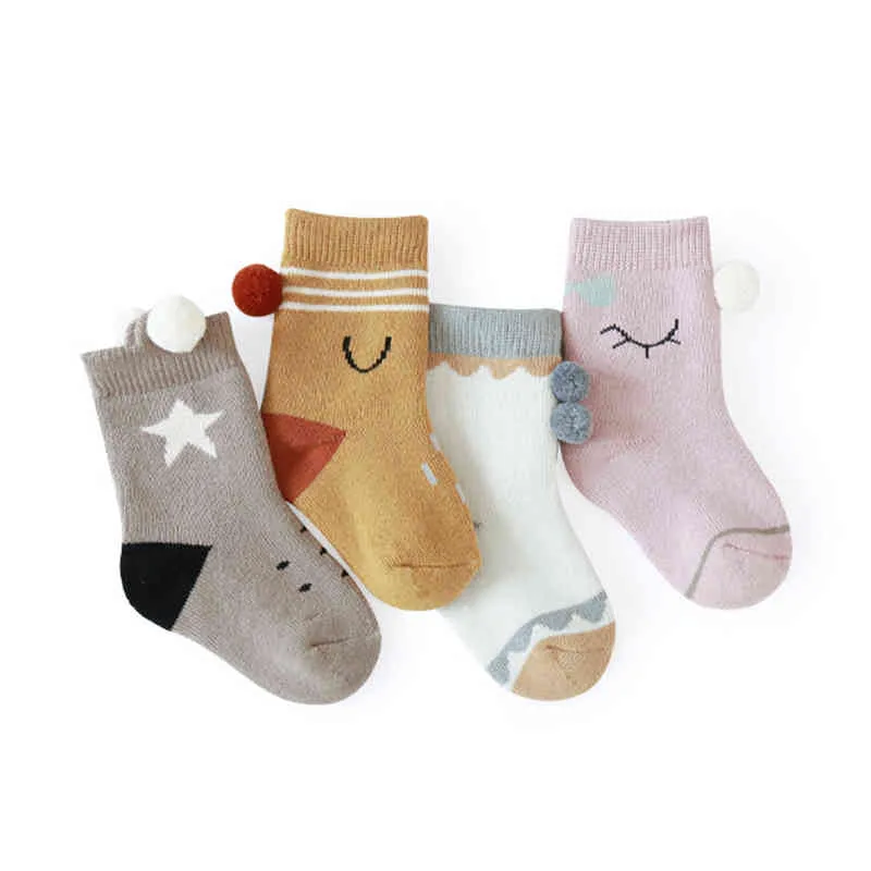 Baby Mädchen Junge Rohr Socken Neugeborenen Baumwolle Gedruckt Stretch Socken Mit Kugeln Kleinkind Zubehör Atmungsaktive Warme Socken J220621