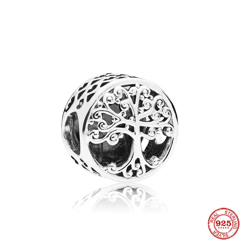 925 Argento Fit Pandora punto Perlina Neastamor Cuore Albero genealogico Braccialetto Perline Fascino Ciondola Accessori gioielli fai da te