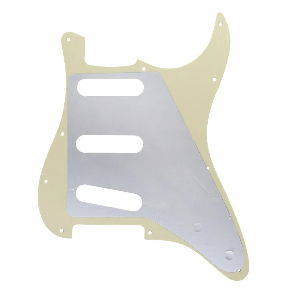 Left Handed 11 Holes SSS Guitar Pickguard Scratch Plate For Electric Guitar Aged Pearl