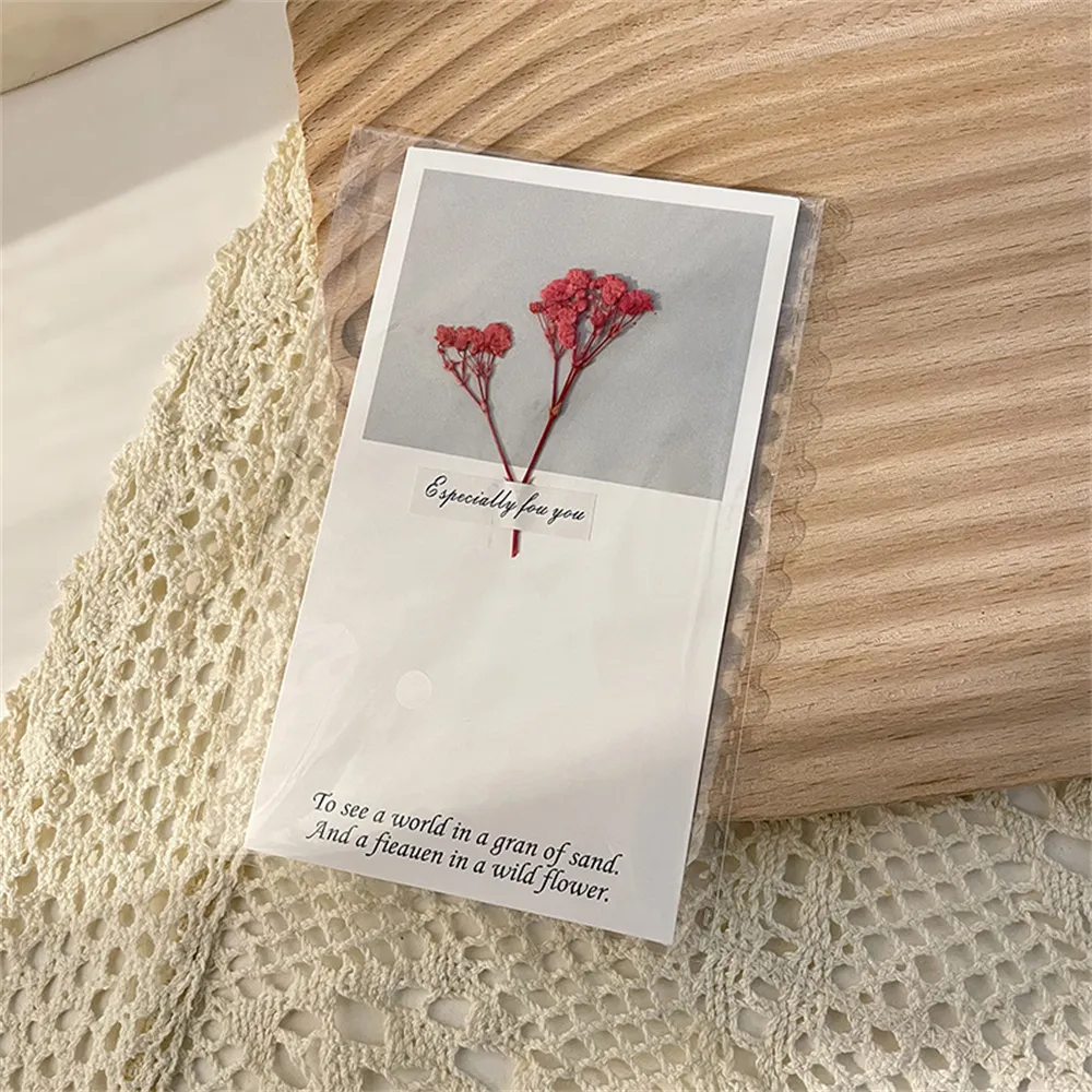 DHL Fleurs Séchées Carte Meilleurs Voeux Pliage Type Cartes De Voeux De Noël Fête D'anniversaire De Mariage Invitations Carte