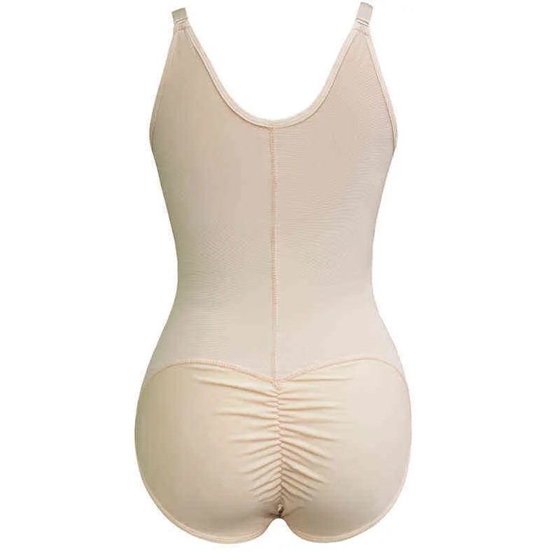 여성 전신 셰이퍼 Shapewear 슬리밍 브리핑 버트 리프트 배가 통제 허리 트레이너 Bodysuit 속옷 플러스 크기 지퍼 스타일 L220802