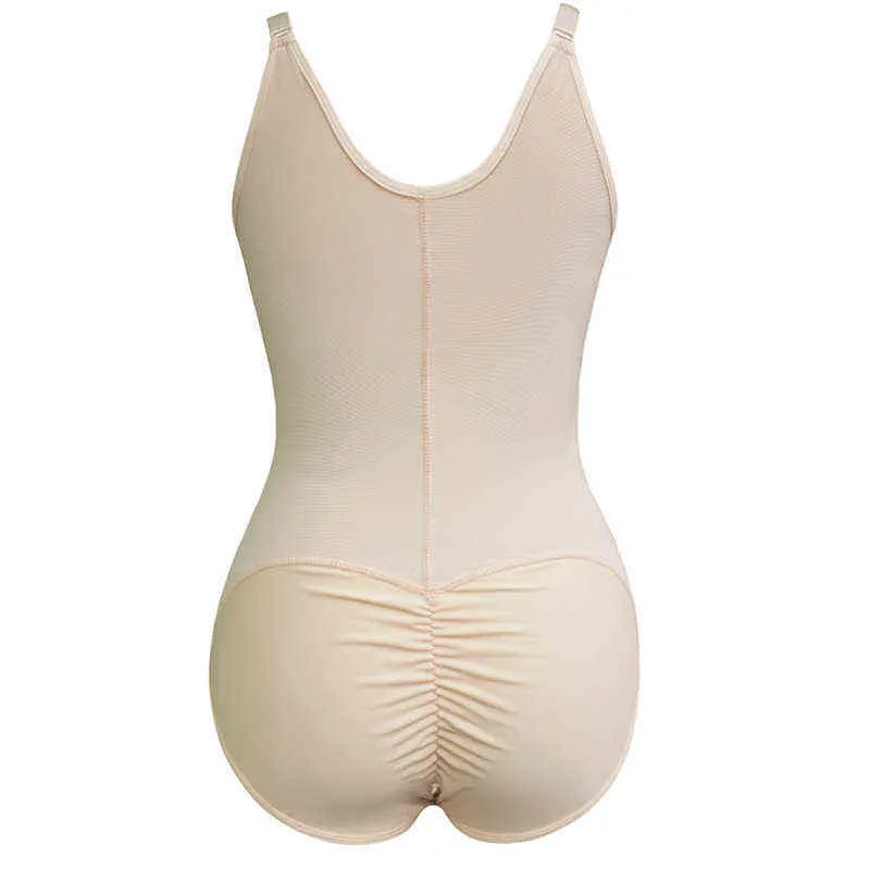 Women Full Body Shaper Shapewear Slimming Briefs Butt Lift Tummy Control Waist Trainer Bodysuit Underwear Plus Size Zipper Style L220802
