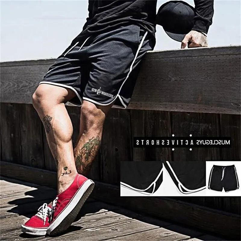 Summer Brand Mesh Quick Dry Fitness Shorts Men Gym Knee Length Bodybuilding Active Shorts Joggers Workout Sweat Short Pants 220530