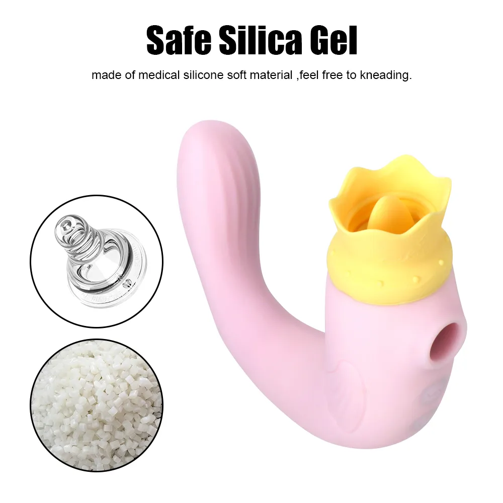 Ikoky 3 sur 1 Vibrateurs pour femmes Stimulateur Terme Lildo Licking Sucking G-spot vibration anal vagin aspirant clitoral aspirateur