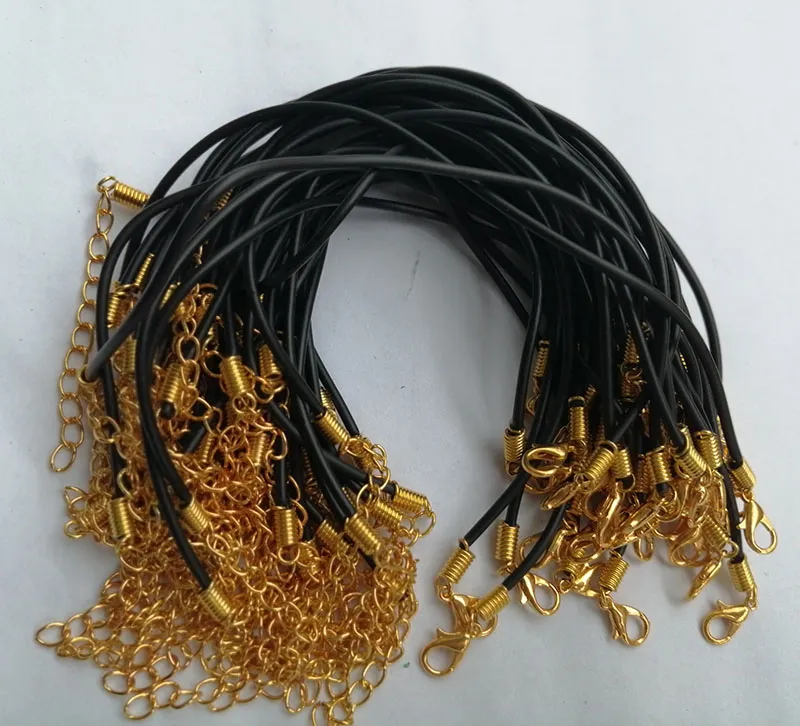 Unisex eenvoudige koorddraad rubberen touw armbanden met kreeft sluitlengte 18 cm verlengketen 5 cm voor het vinden van doe -het -zelf sieraden
