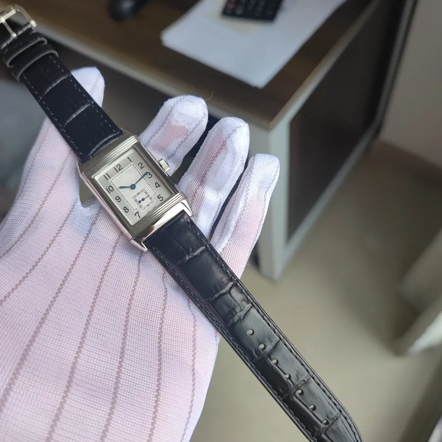 Orologio Reverso 27x46mm nuovissimo quadrante a specchio Ultra sottile 3978480 Acciaio inossidabile Quarzo giapponese UOMO DONNA OROLOGI impermeabile di alta qualità 248g