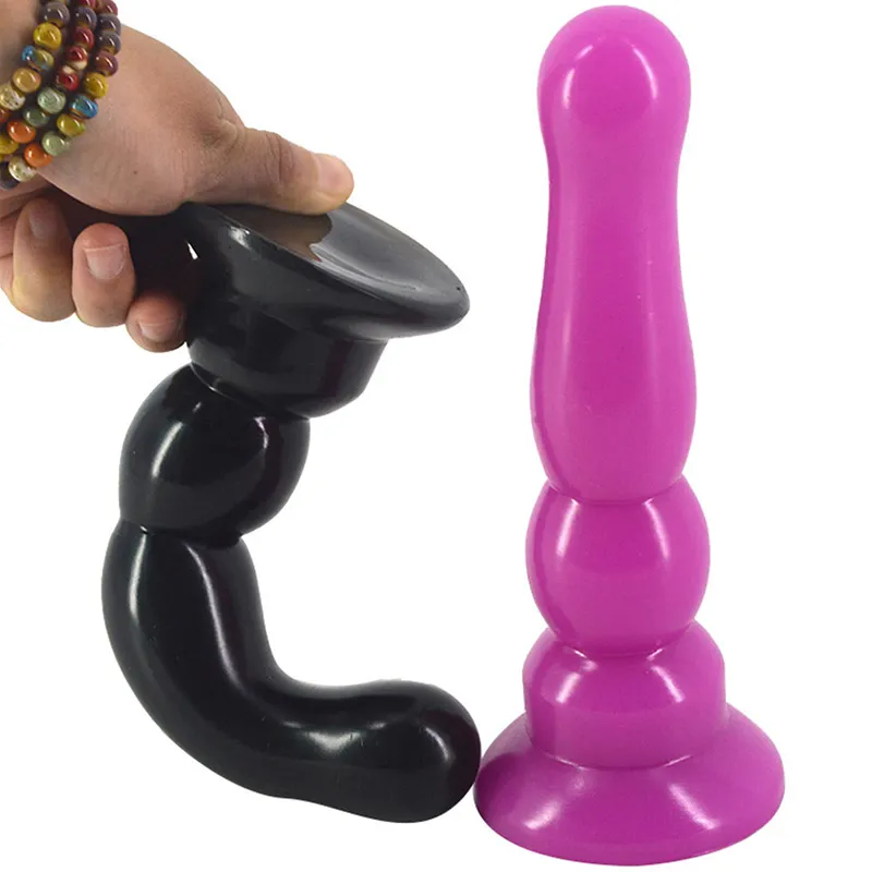 Lång silikon anal rumpa plug realistisk 3 pärla penis dildo manlig prostata massage erotisk sexig leksak för kvinnor par