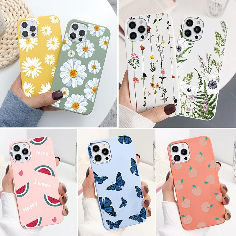 Daisy Soft TPU Cases For Xiaomi Mi 11 Lite Ultra 11i 10 8 8X A1 A2 CC9e Poco M3 K40 Redmi Note 10S 9A 9 10 Pro Max Funda Bag