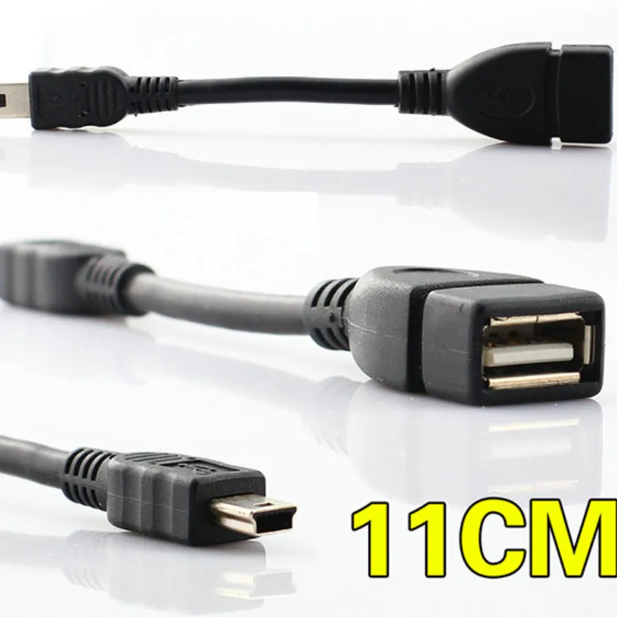 Siyah USB Bir dişi mini 5p USB B Erkek Dönüşüm Adaptörü Otg Dönüştürücü Kablosu Telefon Tablet MP3 MP4