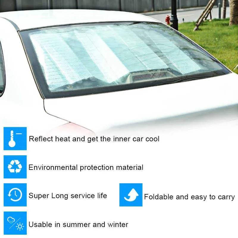 자동차 리어 창 앞 유리 Sunshade 전면 UV 보호 반사경 그늘을 덮음 햇살 바이저 실버 130 * 60cm