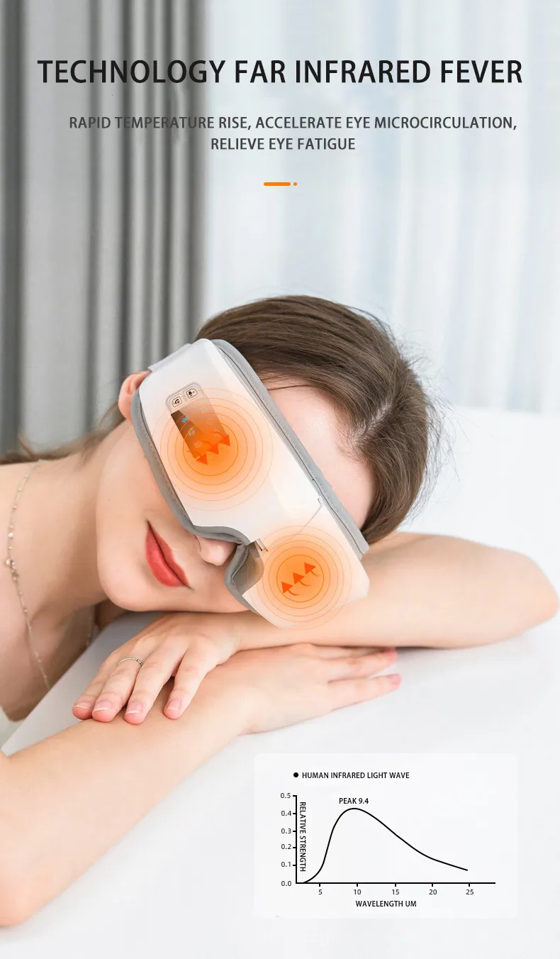 Eye Massager 4D Smart Airbag Vibration Care Instrument Compress Bluetooth Massageglas Tatigue Pouch Wrinkle 220922