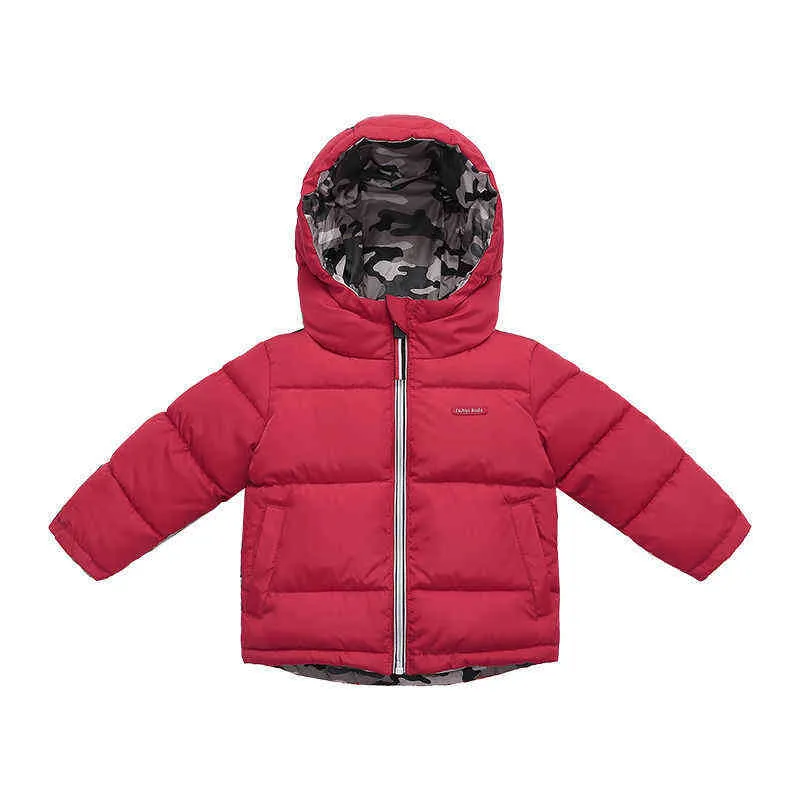 3-10 ans hiver double face portant épais chaud doudoune pour garçon adolescent enfants en plein air à capuche veste enfants survêtement J220718
