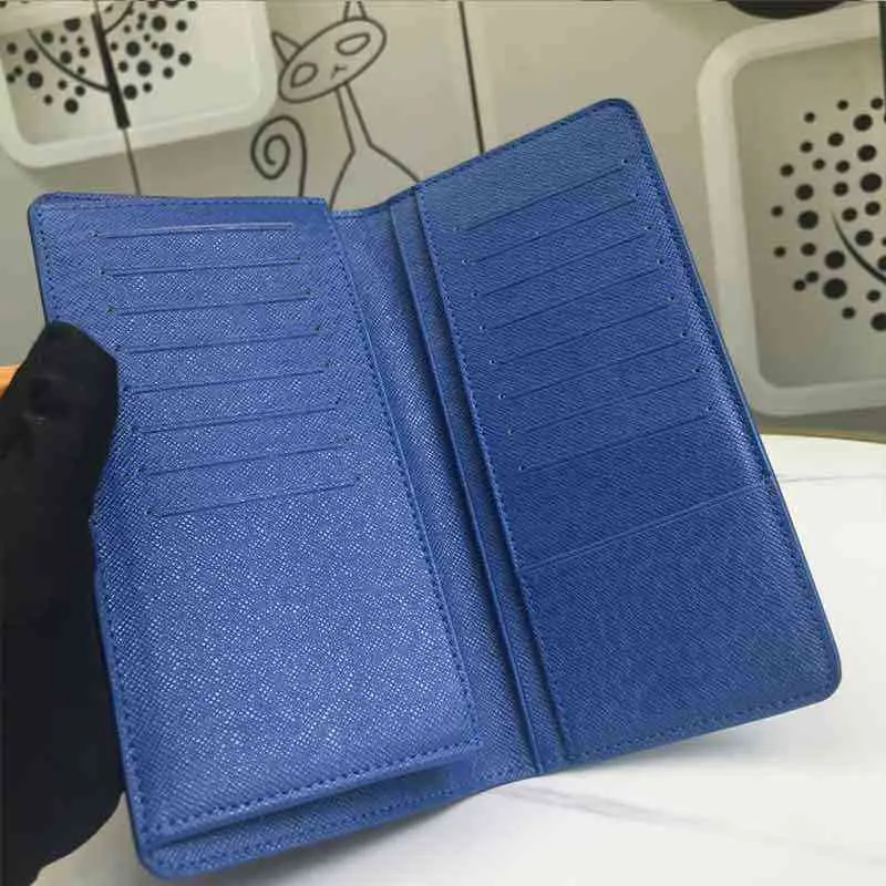 Designer wallet women and men credit card holder top quality blue Flower long purse fashion clouds short bag original box
