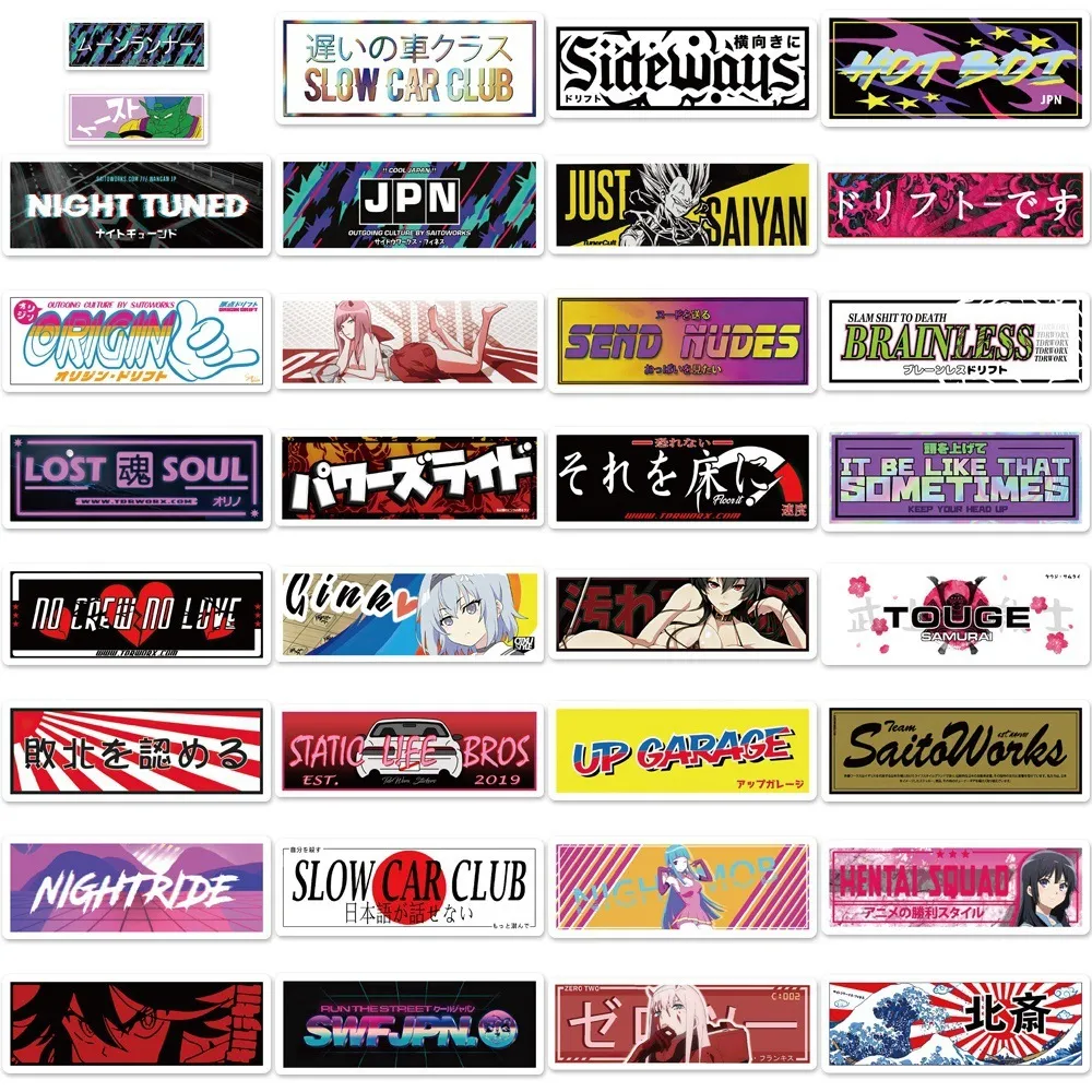 Waterproof sticker Cool JDM Stickers for Racing Car Styling Bumper Motorcycle Helmet Skateboard Luggage Vinyl Decals Fashion Sticker Bomb Car stickers