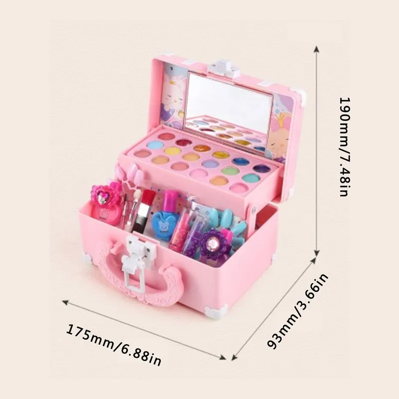 Childrens Make -up Cosmetics Spielbox Princess Make -up Girl Spielzeug Spielen Set Lippenstift Lidschatten Sicherheit ungiftiges Spielzeug Kit für Kinder 220725