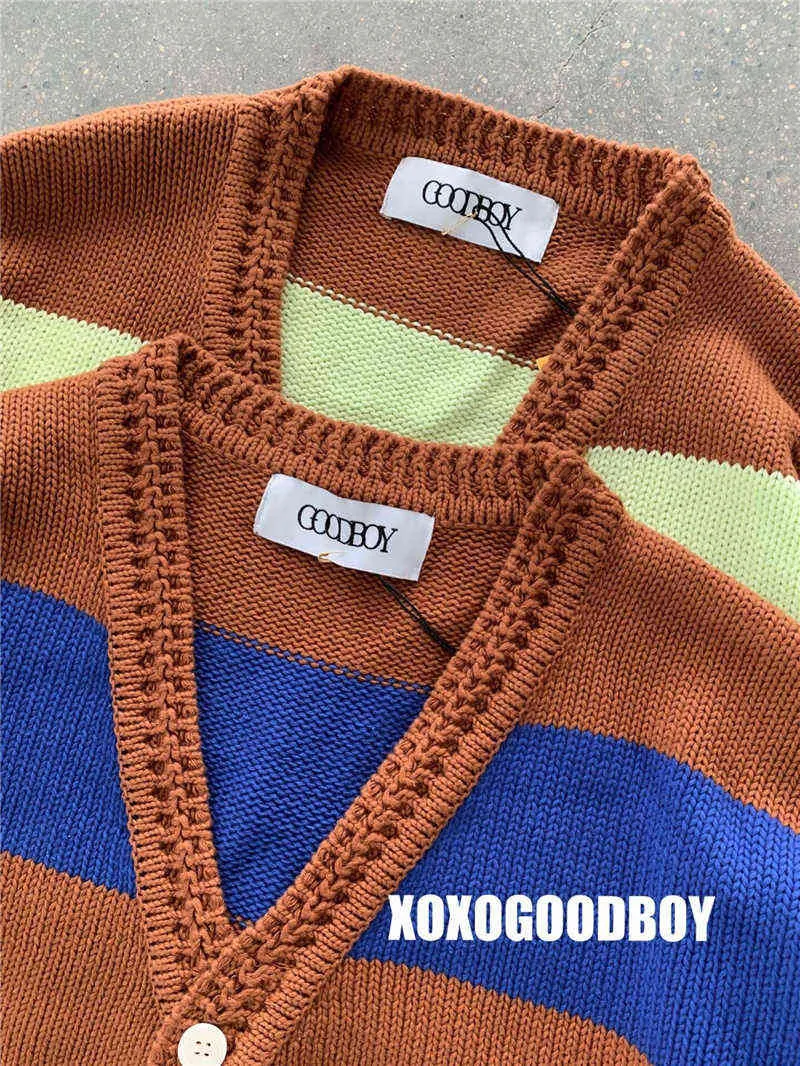 OneSize Goodboy xoxogoodboy tröja män kvinnor högkvalitativ randstickande tröjor zooma något överdimensionerade T220721
