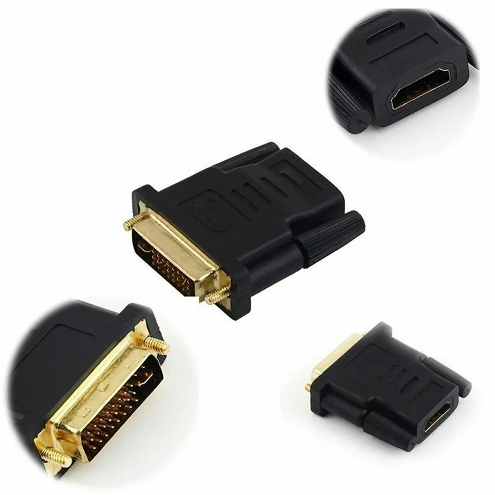 Convertitore DVI maschio-femmina placcato oro 24k 1080P proiettore HDTV Monito Cavi adattatori compatibili DVI-24 e 1 a HD-MI