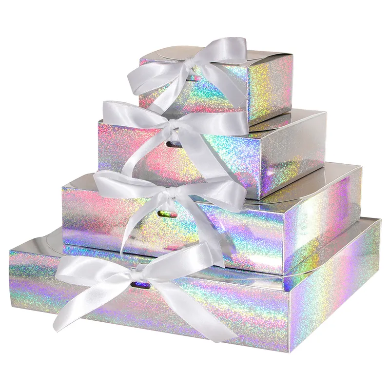 Laser ruban cadeau vacances fête bonbons vêtements général emballage carton papier sac prend en charge taille personnalisée imprimé 220706