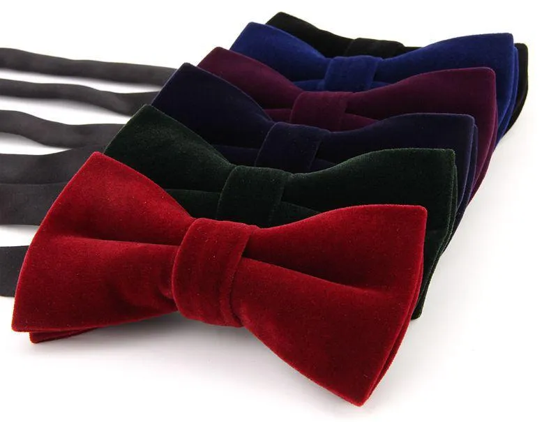 Bow Ties Sitonjwly Mens Velvet Bowtie Mandkerchief Set pour les hommes Banquet Business Coldie Butterfly Pocket Square Square Logob316D