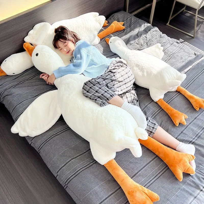 Giant Long Plush White Goose Toy Stuffed Lifelike Big Wings Duck Hug Massage Throw Pillow Boyfriend Cushion For Girl 2207065499384