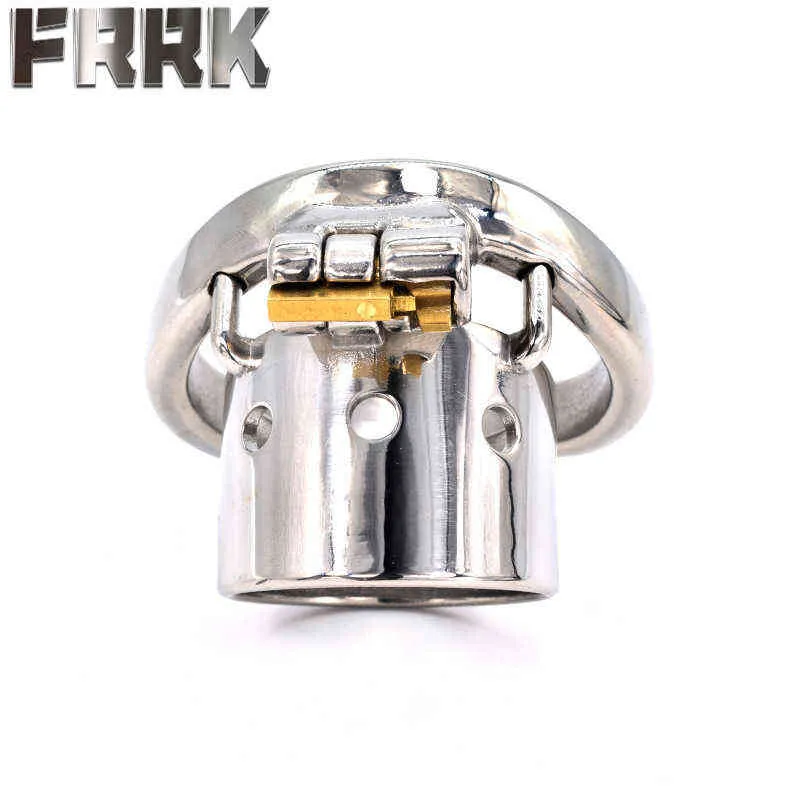 NXY dispositif de chasteté Frrk 98 trou court en acier inoxydable arc anneau serrure hommes désir contrôle produits sexuels alternatifs 0416