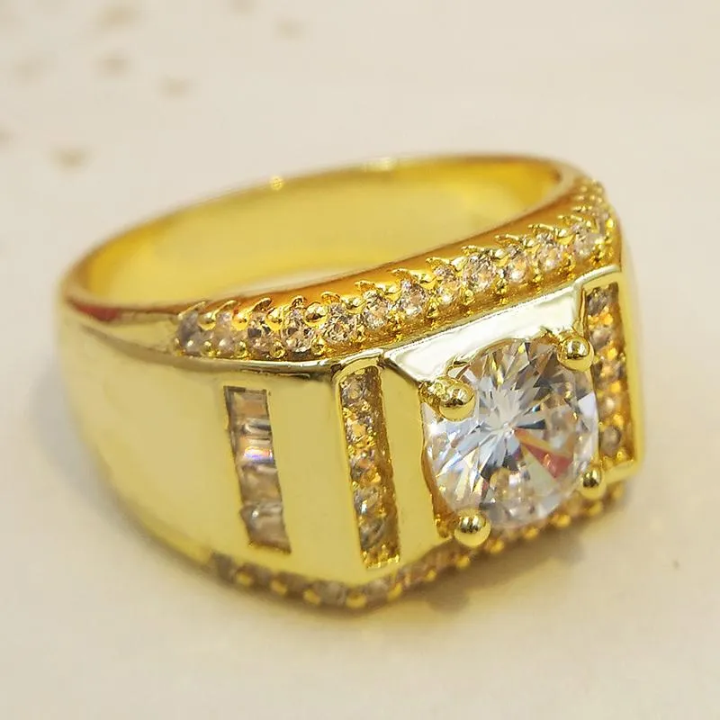 Anelli a grappolo Grande anello in argento sterling 925 di fidanzamento uomo Ragazzo regalo di lusso in oro 18 carati 2CT diamante gioielleria raffinata Taglia 8 9 10 11 12C260D