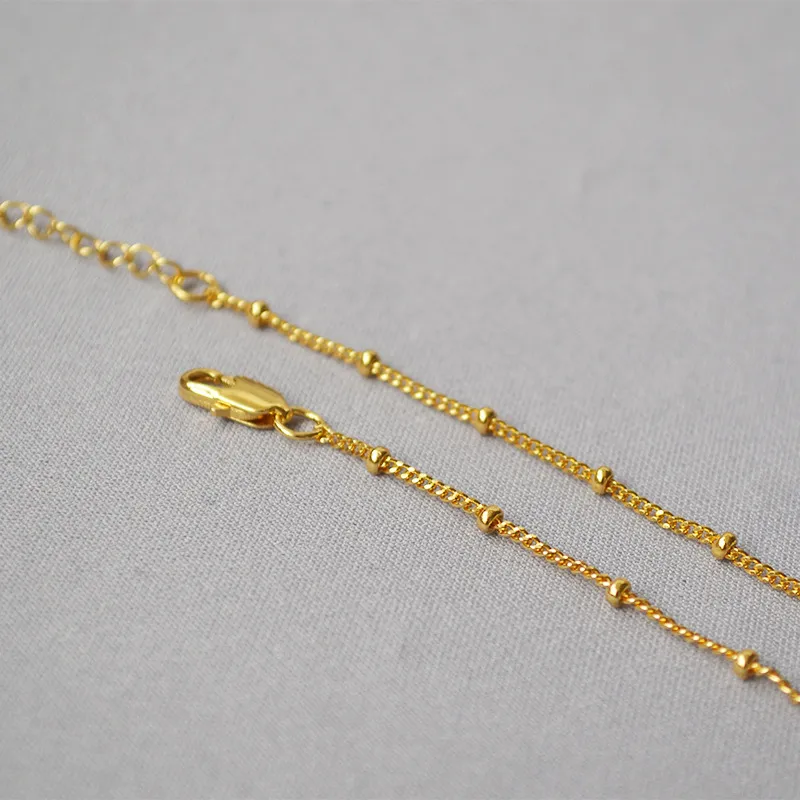 Mässingspärrad kedjor i guld silver basiska kedja chockers tunna halsband265m