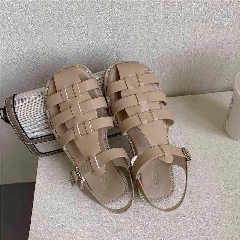 New Brand Women Sandal Shoes Flat Heel Casual Ladies Slides Summer Outdoor Round Toe Close Toe Mules Syndal Sandal Big 40 G220525