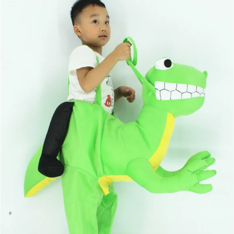 Costume de poupée de mascotte Costume de dinosaure pour enfants Carry Ride on Me Show Vêtements Pantalon magique Tiroirs à dos d'animal Marche Marionnette Prothétique en peluche