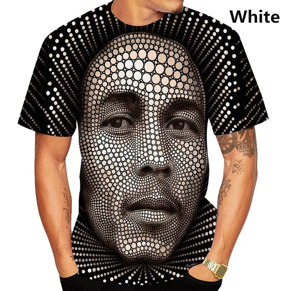 Nieuwe mode T-shirt Bob Men's Women 3D-geprinte t-shirt reggae muziek hiphop casual korte mouw mannen print tops shirts