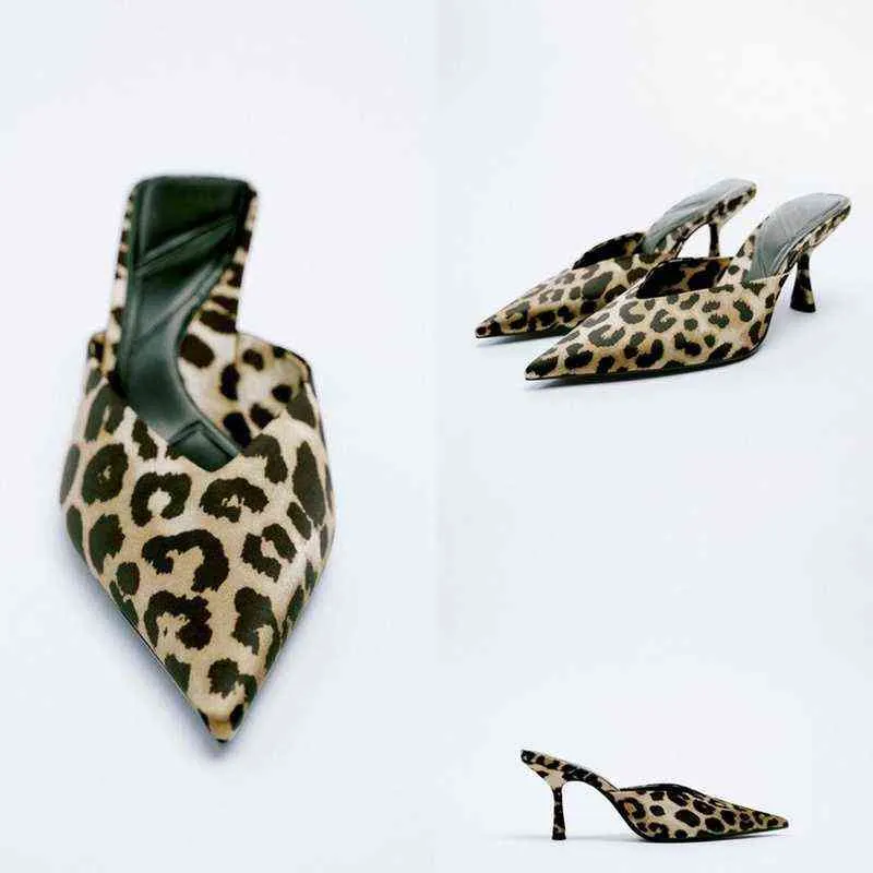 Tino Kino Sexy strass sandales femmes léopard mince talons hauts dames pompes bride à la cheville femme 2022 été nouvelles chaussures de fête G220527