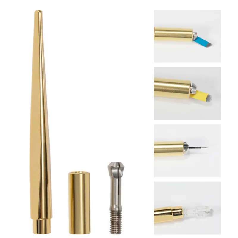 Golden Tebori 3D Eyebrow Tattoo Microblading Needle Blade Pen Permanent Makeup Tattoos Needles Manual 220609