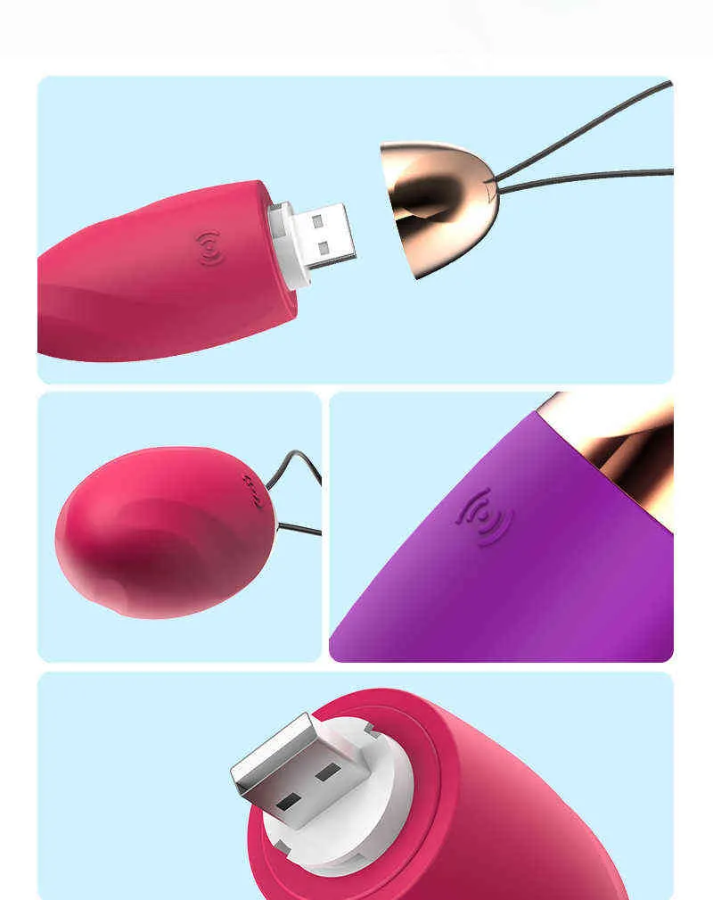 NXY Vibratörler 10 Hızlar Titreşimli Yumurta USB Şarj Su Geçirmez Seks Oyuncakları Kadınlar Egzersiz Vajinal Klitoral Stimülasyon G-Spot Masaj 0407