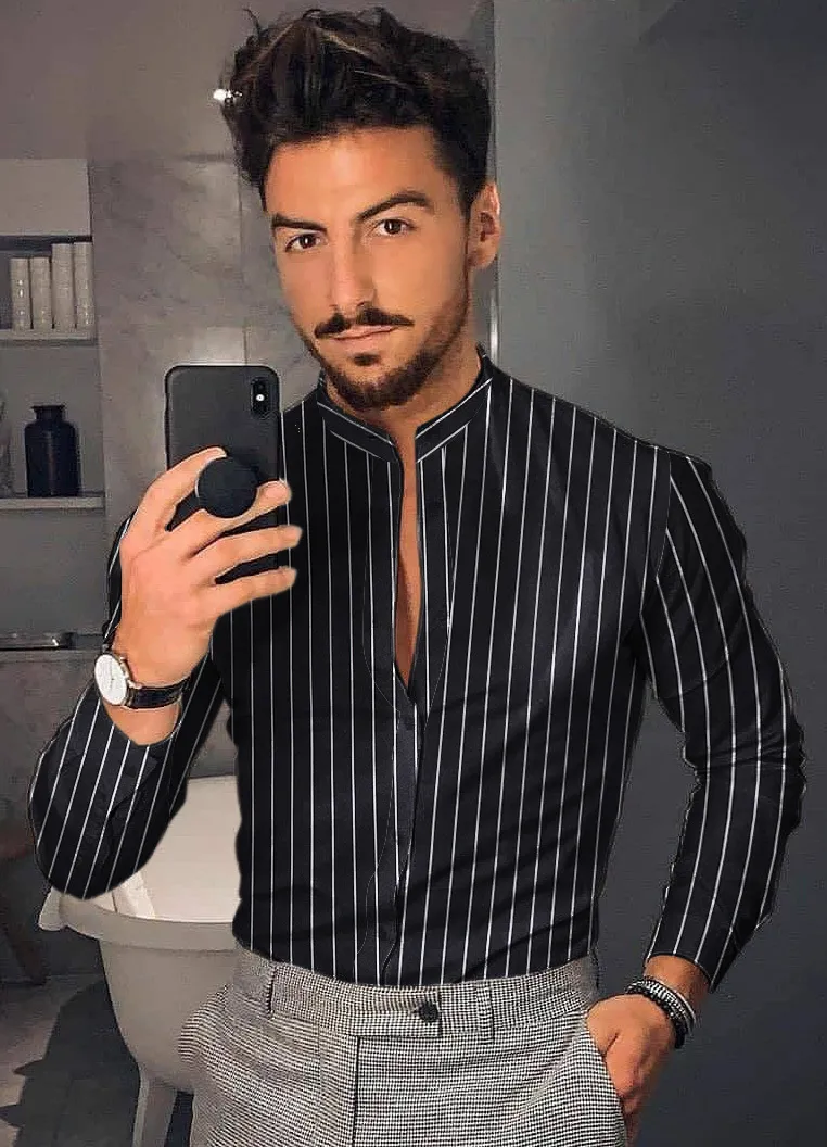 Men's Shirt Long Sleeve Hawaiian Social Luxury Button Up Cardigan Blouses Wholesale Single Breasted Turn-down Collar Broad 220323