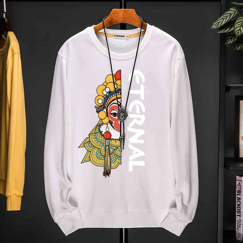 2022 Hip Hop Estilo Chinês Peking Ópera Desenhos Animados Hoodies Novidade Kpop Personalizado Sweastshirt Cool Breve Vintage Unisex Streetwear