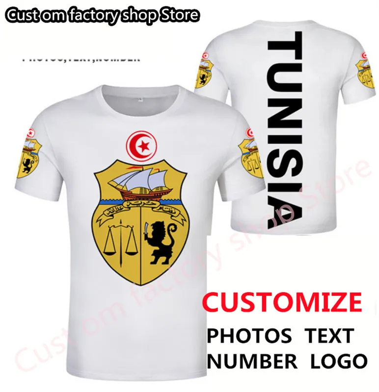 Tunísia t camisa diy livre nome personalizado número tun camiseta nação bandeira tunísia tn islam árabe tunisiano impressão po 0 roupas 220609