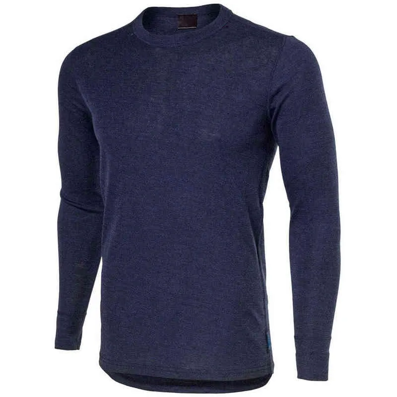 Herren-Baselayer-Thermoshirt aus Merinowolle, langärmlig, leicht, 180 g, Alltags-Baselayer-Thermooberteil, Merinowolle-T-Shirt T220808