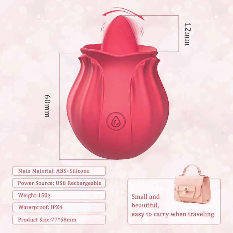 NXY Pink Clitoris Vibrator for Adult Woman 18 g Point Nipple Stimulation Stimulator Tongue Licking Vibrators Sex Toys220409
