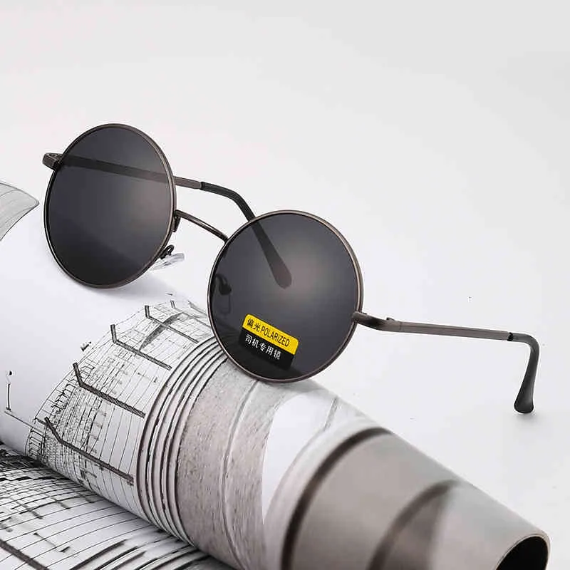 여성 선글라스 고급 브랜드 디자이너 트렌디 한 라운드 선글라스 남성의 맞춤형 여행 프레임 유리 유리 빈티지 태양 ​​안경 안경.