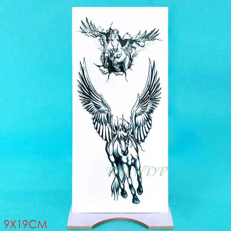 NXY tatouage temporaire autocollant étanche mythe Pegasus Tatto autocollants Flash Tatoo faux s pour enfants fille hommes femmes 0330