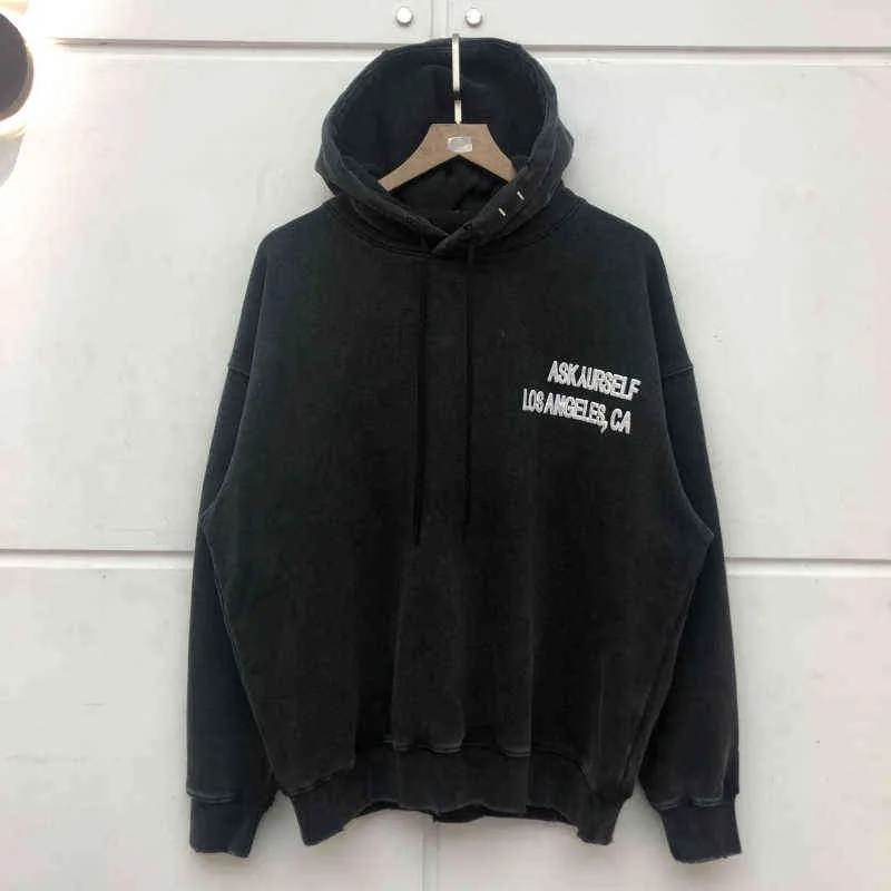 Askyurself Hoodie Männer Frauen Hohe Qualität Schöne Gewaschene Schwere Stoff Sweatshirts Askyurself Los Angeles Pullover T220802