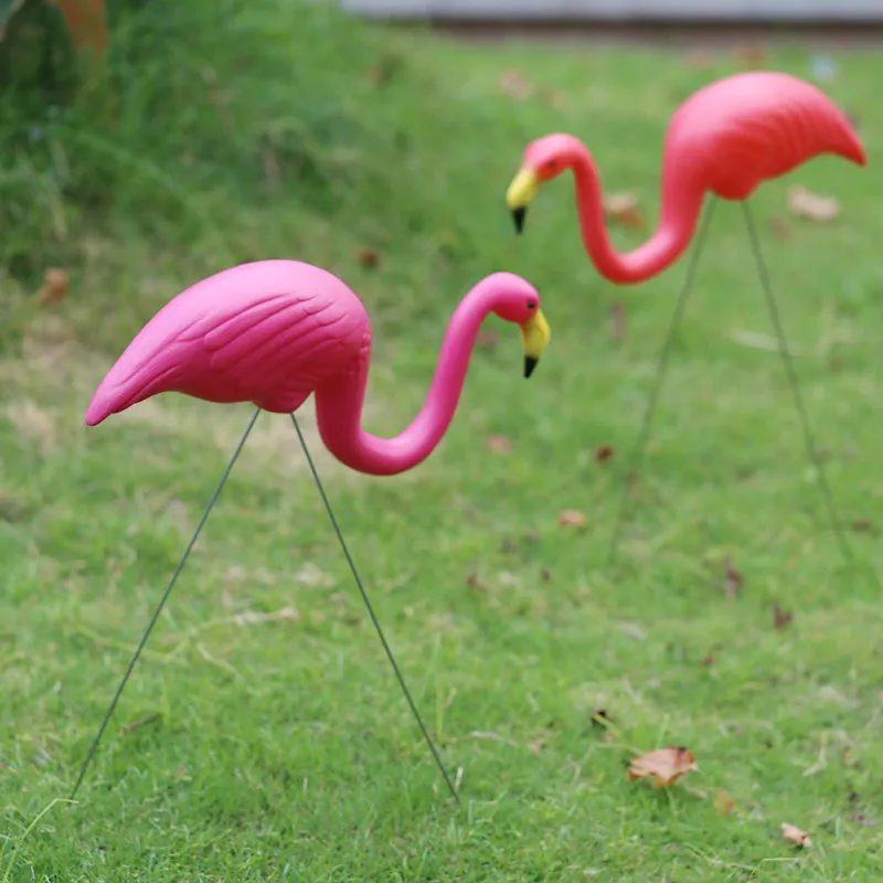 Gardening Decor Artificial Flamingo Outdoor 3st Garden Decoration Wedding Pink Red Villa för 220721