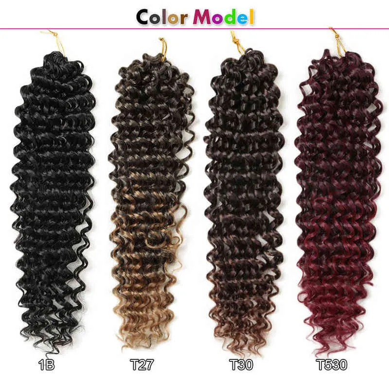 16 pouces Deep Twist Crochet Hair With Curly Ends Natural Synthetic Braids Tressage Extensions Expo City 220610